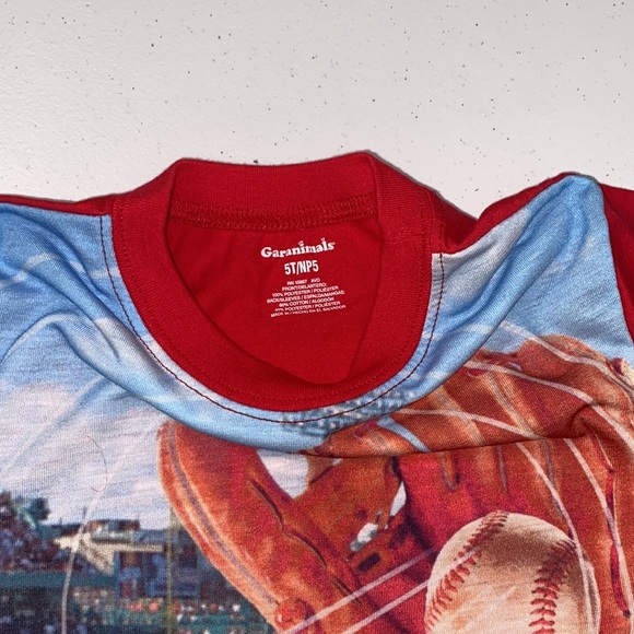 Garanimals Toddler Boy Red Short Sleeve Sports Baseball Shirt Size 5t - Picture 2 of 3